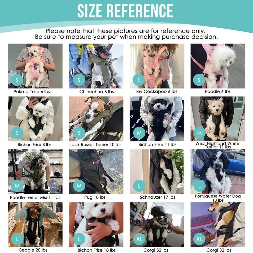Large Dog Front Carrier, Hands-Free for Hiking/Cycling